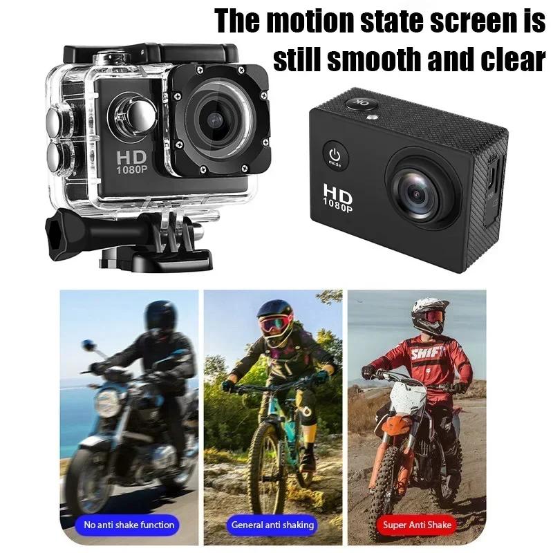 Full HD 1080P Waterproof Sports Camera - 2.0 Inch Mini Camcorder with Accessories for GoPro Style Action Recording