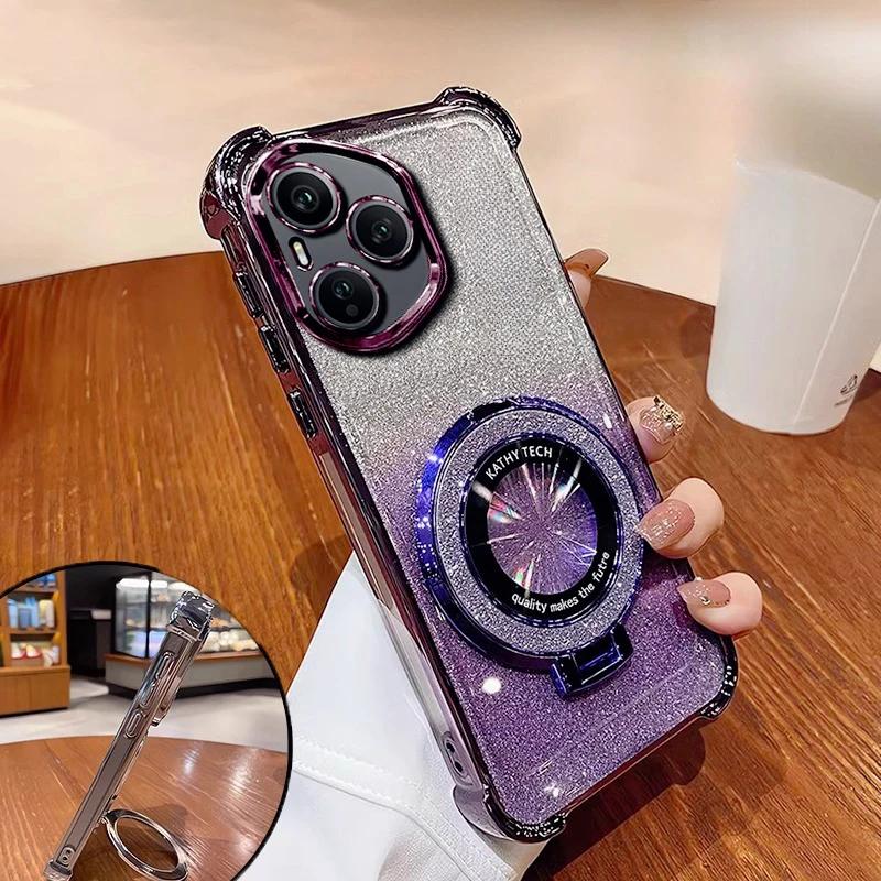 Для Honor400Lite чехол Роскошный Блестящий Чехол-подставка Для Honor 400 Pro X7A X8A X8B X8C X9B Nova13 Слабый магнитный Блестящий Мягкий чехол