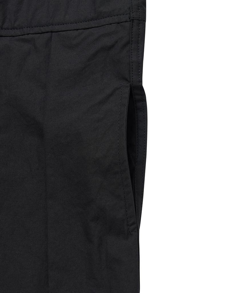 Cotton Bell Pleated Skirt Dress - Black