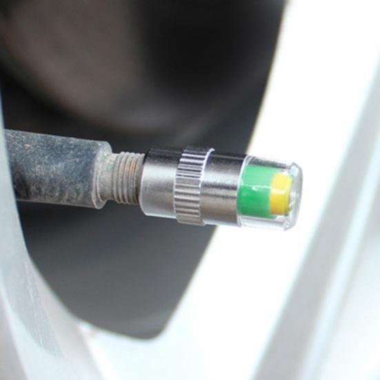 Tire Pressure Monitoring Valve Stem Caps Visual Tri-Color Alert Caps Waterproof Tire Pressure Gauge Replacement Caps for Cars Trucks SUVs