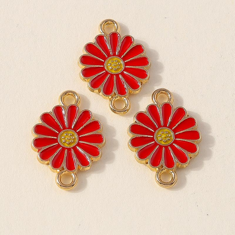 Лесли 10 шт. Красочные подвески в виде цветка ромашки с двумя отверстиями для изготовления ювелирных изделий, браслета, ожерелья, брелока своими руками, кулона