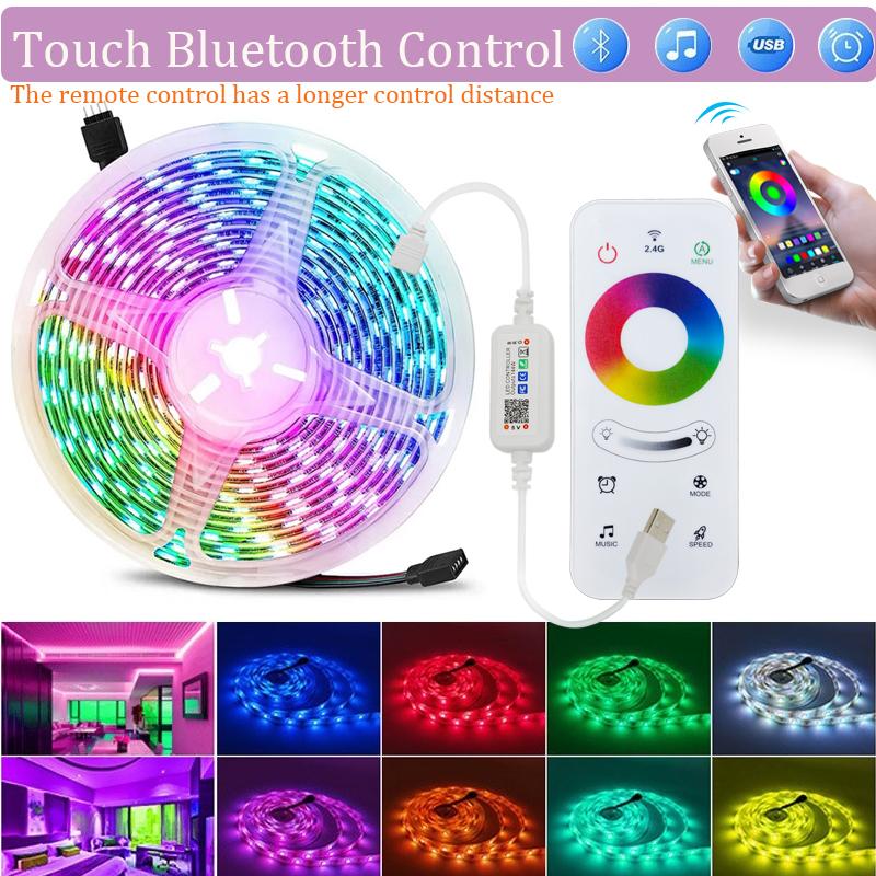 5V USB Bluetooth LED Strip Light SMD 5050 RGB Flexible Tape APP Control TV Background Atmosphere Decor 1-25M