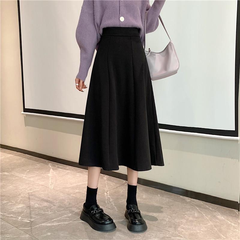 Женская корейская шерстяная юбка А-силуэта с высокой талией, тренд сезона осень/зима 2025 года