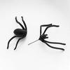 1 шт., черные серьги-гвоздики в форме паука, пластиковые 3D жуткие черные серьги-гвоздики, вечерние украшения