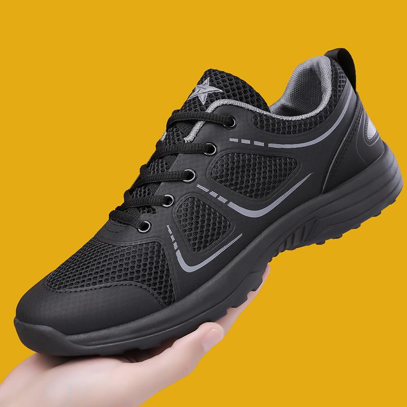 New Training Shoes Resistant To Black Outdoor Breathable Physical Training Running Shoes Men's Lace-up Fashion Men