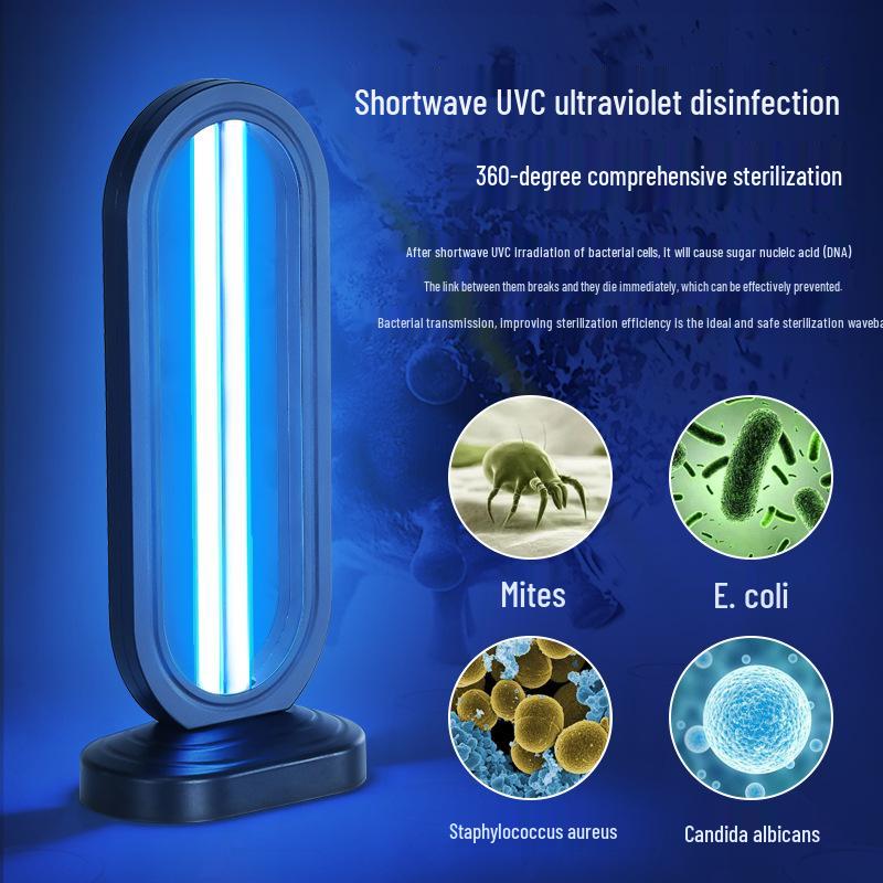 38W UV Disinfection Lamp with Ozone, Remote-Controlled Mobile Desktop Sterilizer.