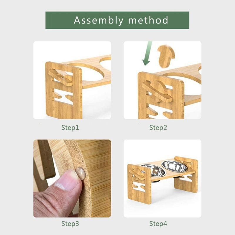 Adjust Tilted Pet Feeders Double Bowl for Food & Water Feeding Bowl Elevated Cats Bowl AntiSlip Cats Feeders Dishware