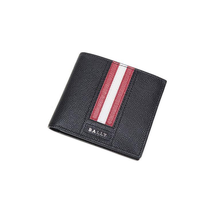 Bally Trasai Классический Короткий Складной Деловая Текстурированная Коровья Кожа 3-в-1 Кошелек Кошелек для Мелочи Мужской Кошелек Черный TRASAI-LT-210