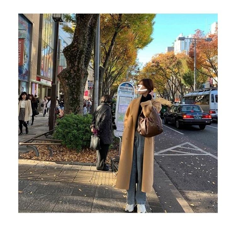 Осеннее и зимнее женское двустороннее кашемировое пальто, длинная часть, элегантный темперамент