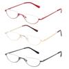 Retro Reading Glasses High-definition Metal Spring Hinges Half Moon Semi Rimless Readers Optical Spectacle Small Frame Eyeglass