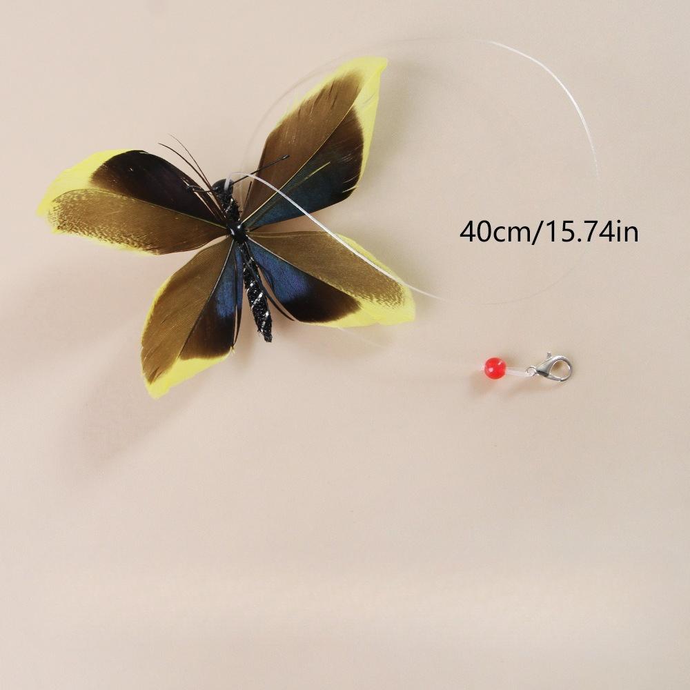 Handfree Insect Butterfly Cat Wand with Bell Powerful Suction Cup Interactive Toys for Cats Kitten Hunting Exercise Pet Products