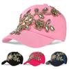 Rhinestone Women's Hat Sun Hat Golden Flowers Diamond-studded Baseball Caps Cowboy Hat Cap