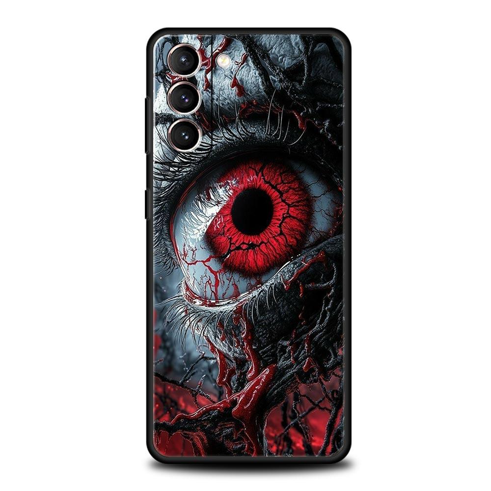 Spooky Scary Red Eye Phone Case Cover for Samsung Galaxy S26 S25 S24 S23 S22 S20 S21 FE Ultra S25 Edge Plus 5G Soft TPU Shell