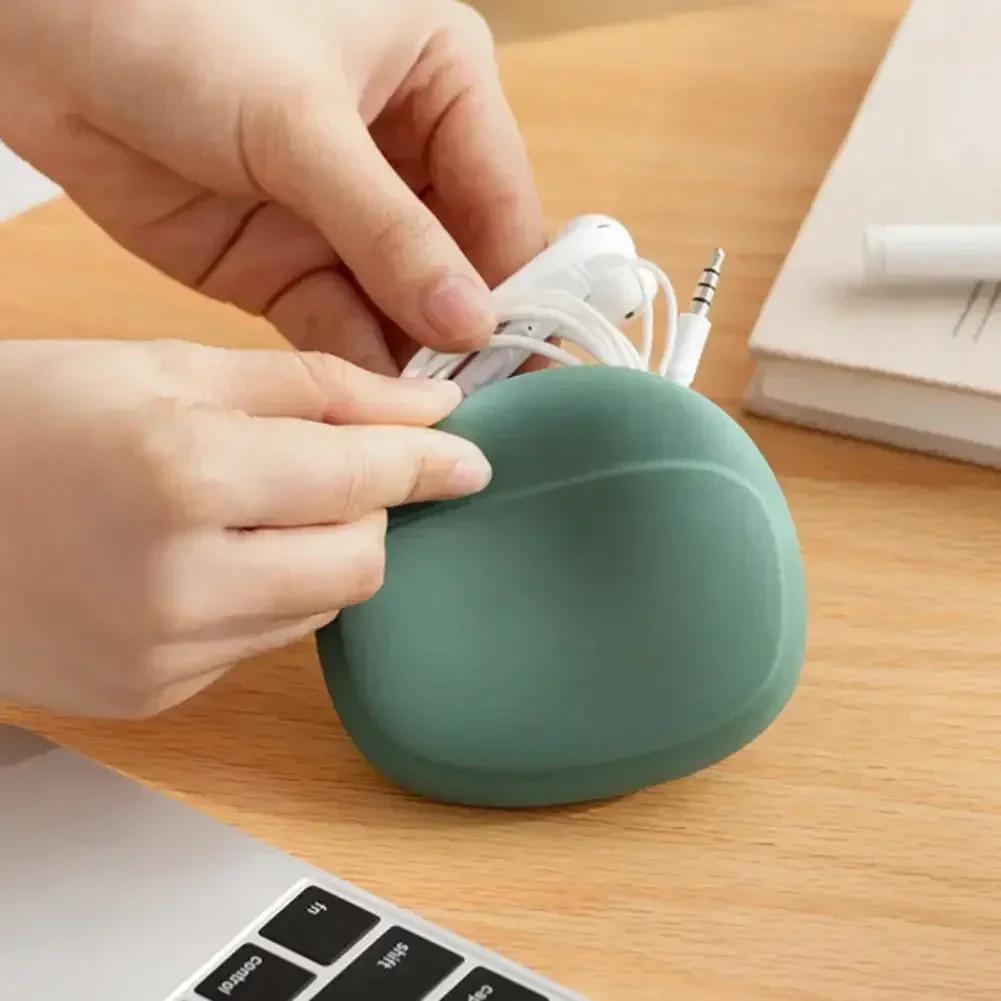 Портативная силиконовая сумка для хранения кабеля передачи данных, коробка для хранения наушников, симпатичная сумка для хранения зарядного устройства для телефона, ключей, помады, дорожный органайзер для проводов