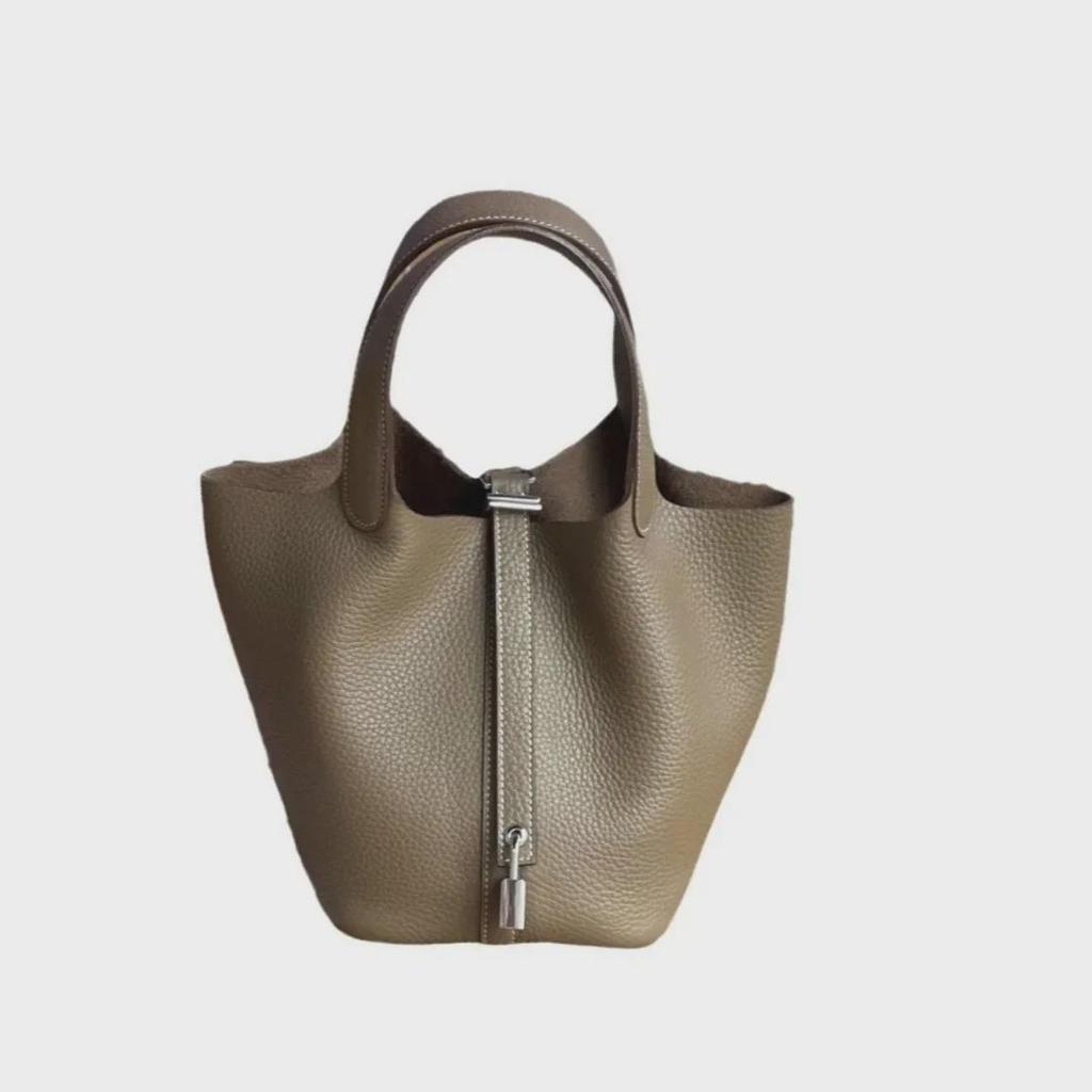 Сумка-корзина для овощей из натуральной кожи класса люкс TC — стильная, универсальная и вместительная сумка-ведро