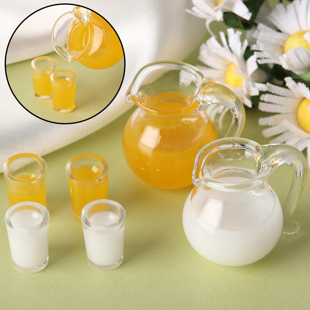 Toys Lemon Water Orange Juice Coffee Milk Miniature Drinks Jug Cup Drinking Model Doll Accessories