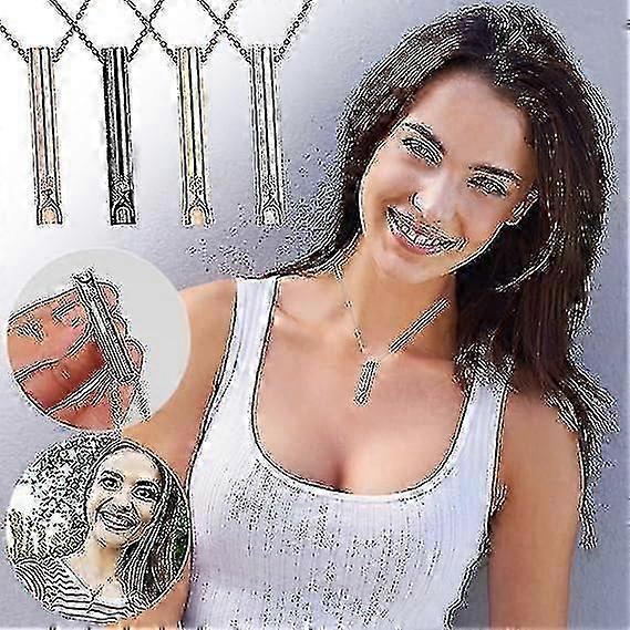 2pcs Breathing Necklace, Anxiety Necklace For Women, Stress Relief Mindful Breathing Necklaces Stainless For Meditation Relaxation