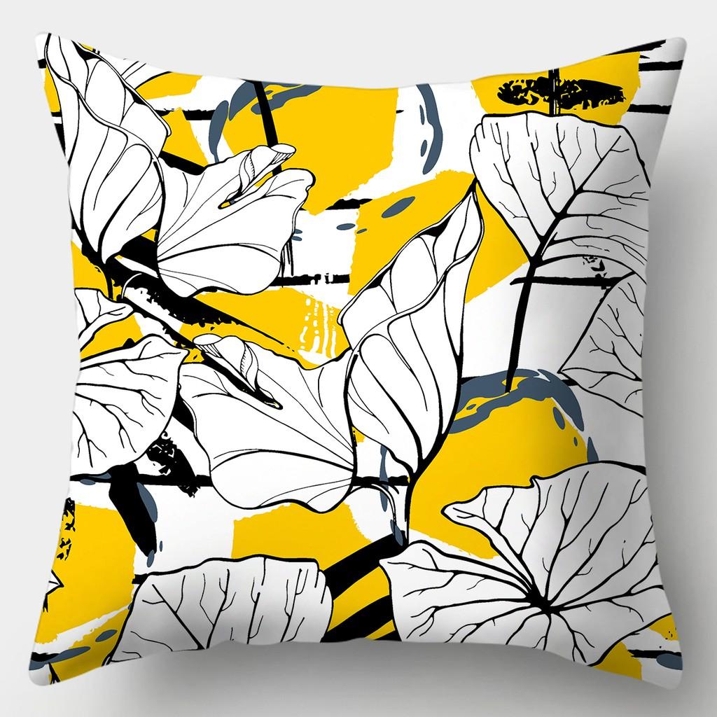 Наволочка серии с узором листьев 45 см X 45 см, квадратная наволочка для дивана, креативная наволочка с растением