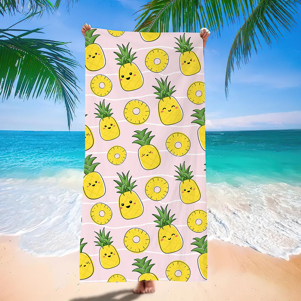 Microfiber Beach Towel Digital Printing Quick-Drying Double-Sided Velvet Class A Large Bath Towel Plus Towel