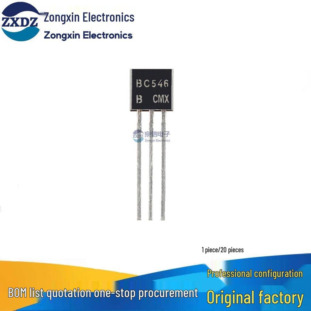 BC546 NPN Transistor, TO-92, 65V, 100mA, Pack of 20