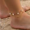 Fashion Diamond Ball Crystal Double Anklet Beach Foot Jewelry