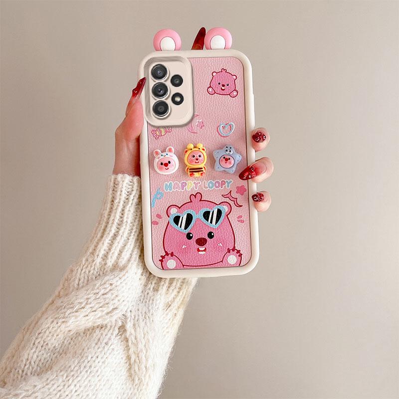 KEYSION Милый чехол с 3D-мультяшным изображением уха для Samsung A53 5G A23 с браслетом, мягкий силиконовый противоударный чехол для телефона Galaxy A13 4G