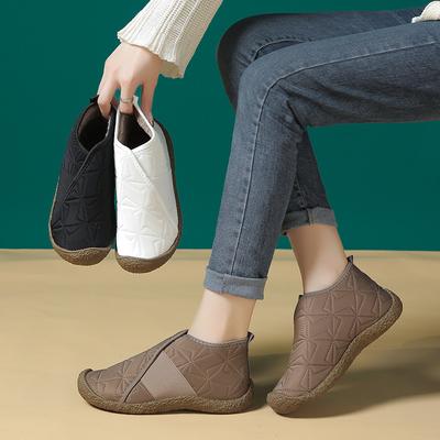 Зимние новые женские сноубутсы на плоской подошве, нескользящие, с утолщенным утеплителем, теплые хлопковые ботинки, модные повседневные водонепроницаемые короткие ботинки