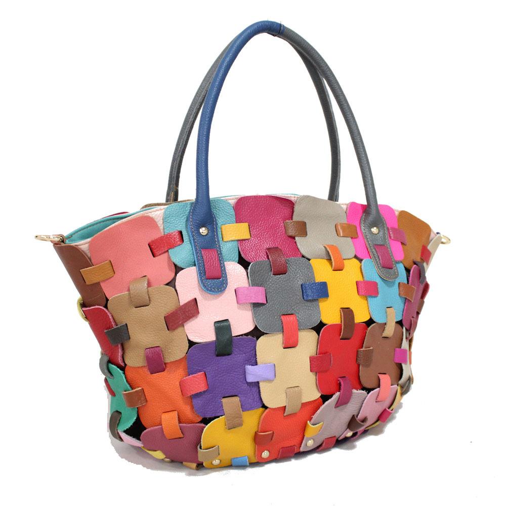 Модные женские сумки Квадратные сумки ручной работы Сумки-мессенджеры Цветные кожаные женские сумки