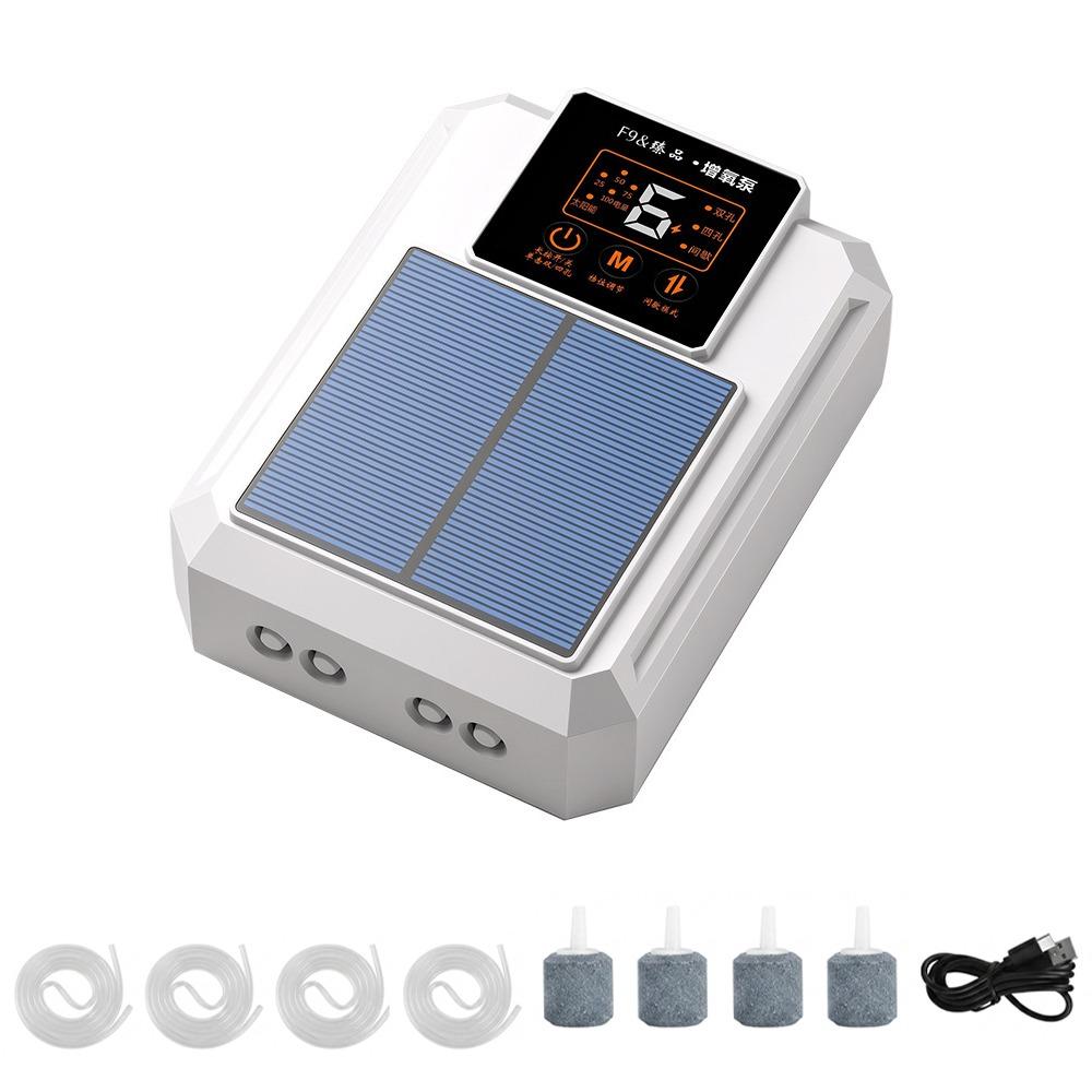 Large Air Volume Solar Oxygen Pump Super Silent Aquarium Air Pump Live Fish Aerator