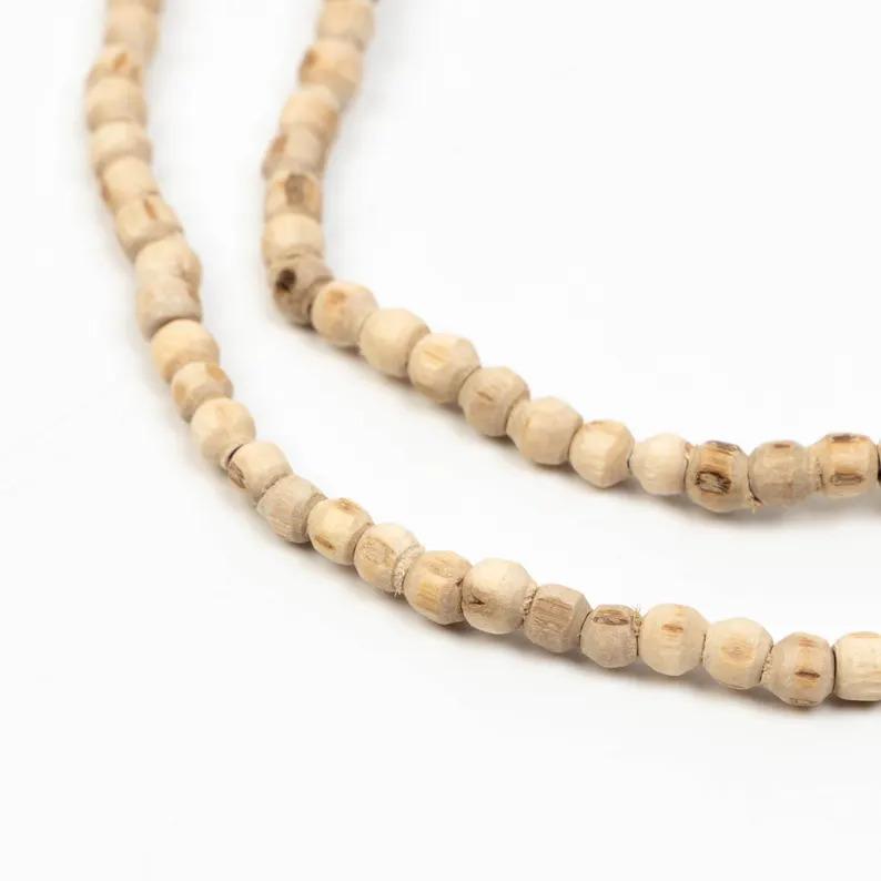 Кантхи из туласи – Ожерелье из бусин из настоящего дерева туласи для индуистской молитвы, духовного исцеления и медитации Мала – Религиозный подарок для мужчин и женщин