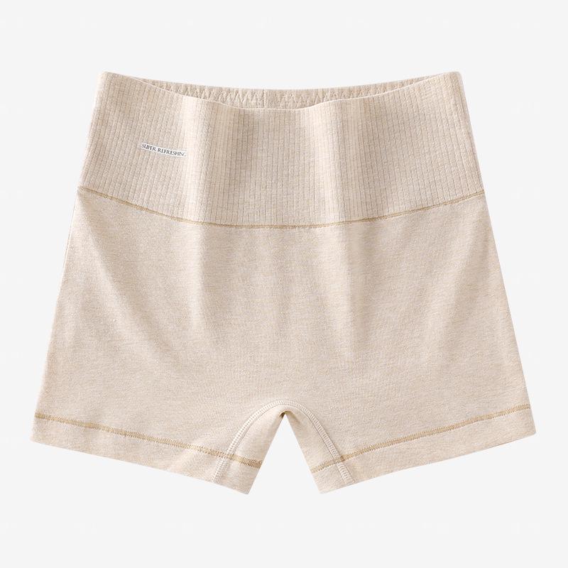 Высокоэластичное хлопковое женское нижнее белье с завышенной талией, облегающее бедра, с плоскими штанинами – Удобное, дышащее и не сдавливающее для осени и зимы