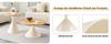Hourglass Series 2-Piece Coffee Tables with Conical Shape, Melamine Tabletop in Wood Look + Cream Metal Base, Stackable, Living Room, Bedroom & Office