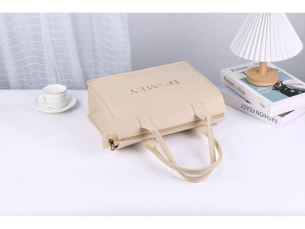 Фетровая сумка-тоут в стиле инфлюенсера Xiaohongshu: Модная, Простая, Сумка-сувенир большой вместимости