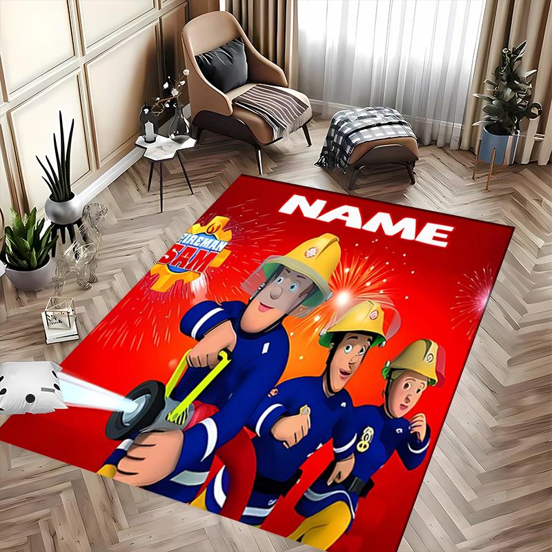 Custom personalization Fireman Sam Area Rug - Perfect For Kitchen, Bathroom,Laundry Room Decor Large Size Available,Gift All Seasons