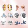 S925 Sterling Silver Earrings Infinity Stones Charm Heart Earrings Mouse Earrings for Women Spring Earring Fashion Jewely Gift