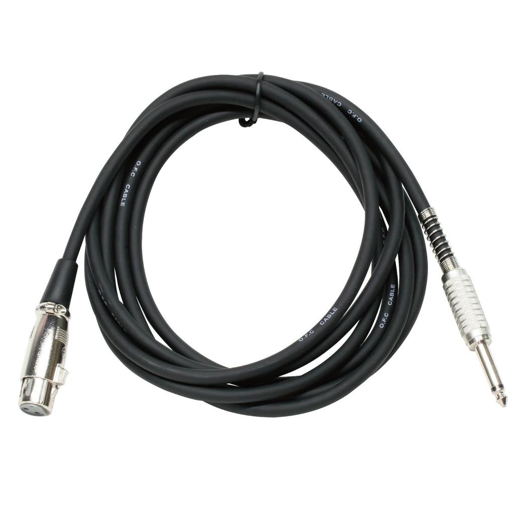 TECH TMC-3 3m XLR (Female) To Phone (Male) Microphone Cable, Black