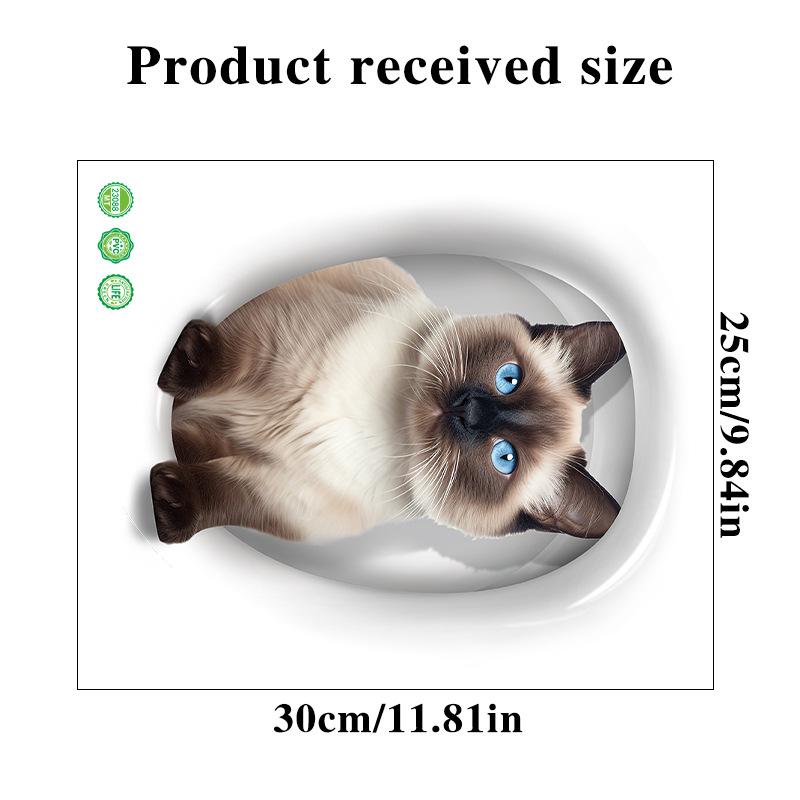 3D мультяшные яркие наклейки для туалета с котом, наклейки с милыми животными, собаками, белками для туалета, украшения ванной комнаты, водонепроницаемые наклейки