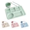 1 Set Individual Grid Stackable Food Plate Plastic Practical Food-grade Food Tray