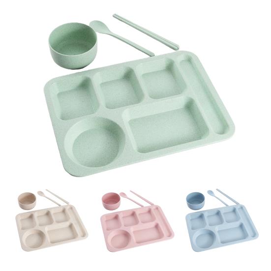 1 Set Individual Grid Stackable Food Plate Plastic Practical Food-grade Food Tray