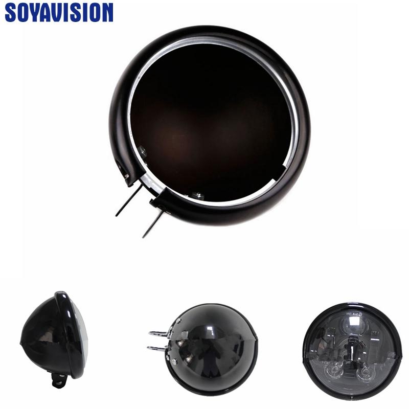 5 3/4 "круглые аксессуары для мотоциклов 5,75 дюйма светодиодный корпус фары для Harley Sportster FXWG Chopper 5,75" налобный фонарь