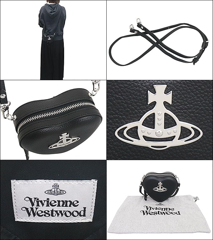 Vivienne Westwood Bag 58020003W S000D Black Orb Motif PU Leather Mini Heart Crossbody [Vivienne Westwood] (Shoulder Bag) Women's [Brand] [Item]