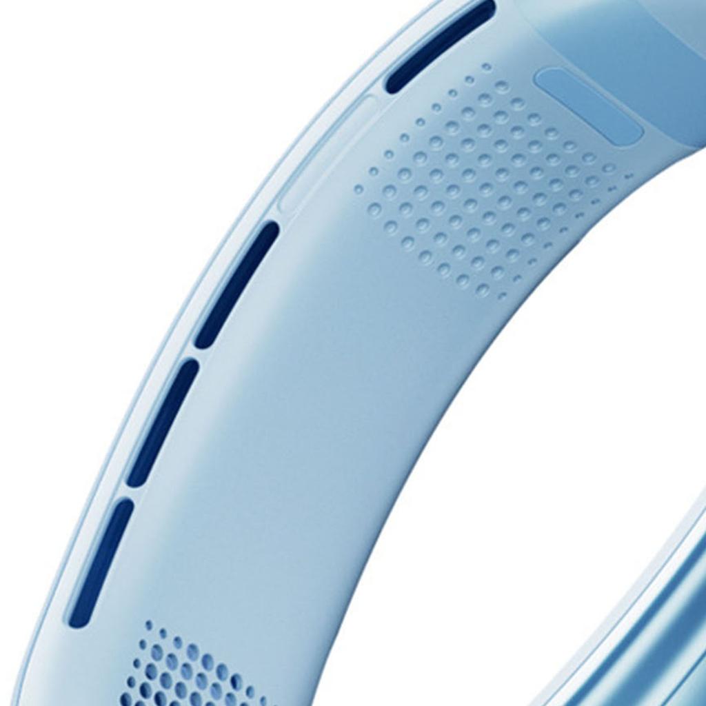 Вентилятор на шею USB Перезаряжаемый Тихий Пять Ядер Десять Раз Холодный Ветер Регулируемый Нашейный Носимый Вентилятор для Улицы Синий