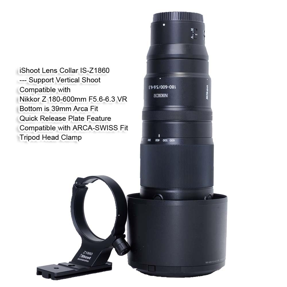 iShoot Metal Lens Ring Tripod Lens Support Lens Bracket Tripod Tripod Mount Compatible with Nikon Nikkor Z Bottom with Arca Fit Quick Release