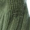 Diesel With Hood Knit Jacket XS Green 100% Wool Logo Print Women Used