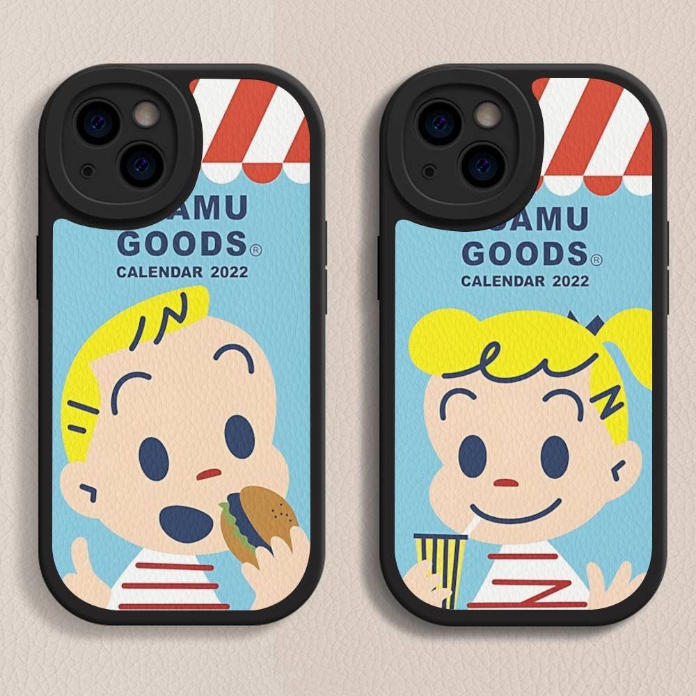 Кавайи O-OSAMU-G-GOODS Милый чехол для телефона для iPhone 16 15 14 13 12 11 Pro Max Plus Мягкий кожаный чехол