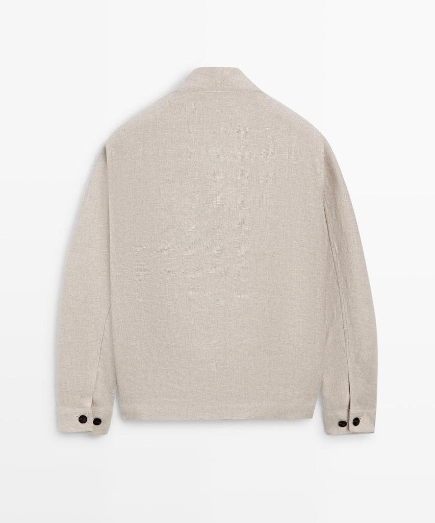 Massimo Dutti 100% Linen Total Look Pocket Jacket