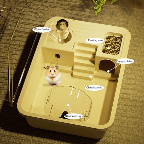Большая клетка для хомяка, открывающаяся сверху, клетки для морских свинок с бутылкой с водой, колесо для упражнений, двухслойный домик для маленьких животных, для кролика, мышей, ежа