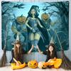 Bedroom Living Room Decor Mystic Pumpkin Haunted House Witch Aesthetics Wall Hanging Wall Decor Home Decor Halloween Tapestry
