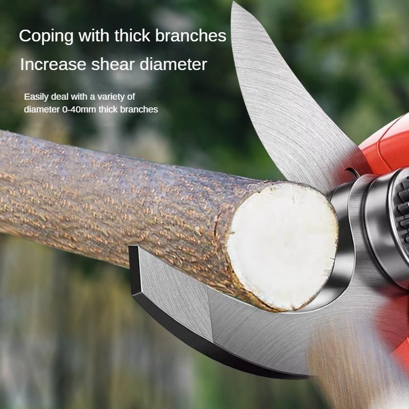 Portable Electric Pruning Shears Household Efficient Fruit Tree Bonsai Pruning Branches Cutter Rechargeable Garden Scissors Red