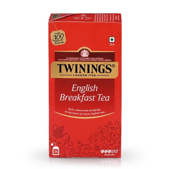 Twinings English Breakfast Tea, 25 Tea Bags | Pack of 1 | English Classic Range | Premium Black Tea | Medium Strength